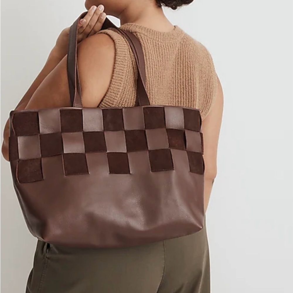 Madewell The Basketweave Tote in Leather and Suede!